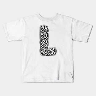 Zebra Letter L Kids T-Shirt